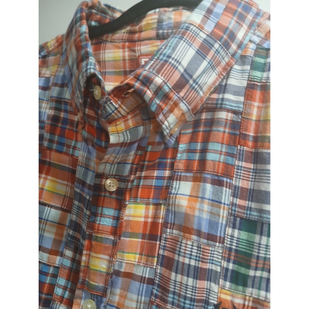 Vintage Chaps Ralph Lauren Madras Plaid Patchwork Shirt Men's XL Button Up - Picture 7 of 7